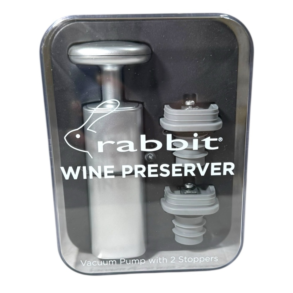Rabbit Wine Preserver Set Silver